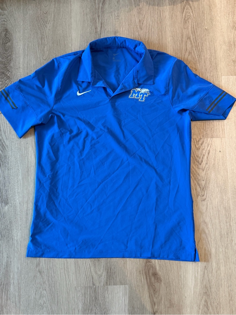 Nike Royal Blue MT Logo Short Sleeve Polo